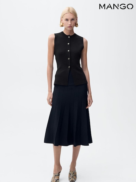 Mango Black Fine Knit Waistcoat (W22354) | €45