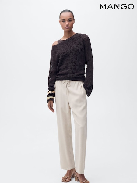 Mango Beige Elasticated Waist Trousers (W22379) | €37