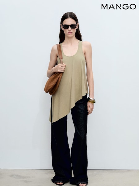 Mango Brown Sleeveless Asymmetric Top (W22382) | €45