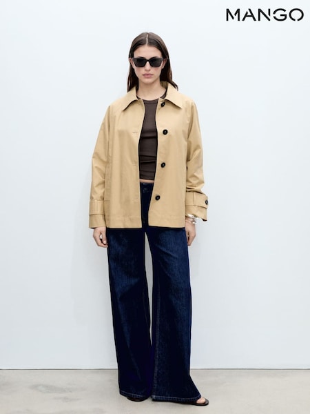 Mango Cream 100% Cotton Buttoned Parka (W22383) | €114