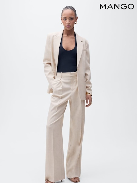 Mango Cream Structured Suit Jacket (W22386) | €102
