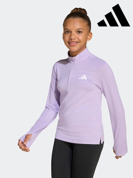 adidas White All Sports Favorite 1/4 Zip Long Sleeve Kids Sweat Top (W22397) | R$ 275