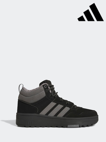 adidas Black Hoops 4.0 Mid Lace Kids Trainers (W22400) | AED221