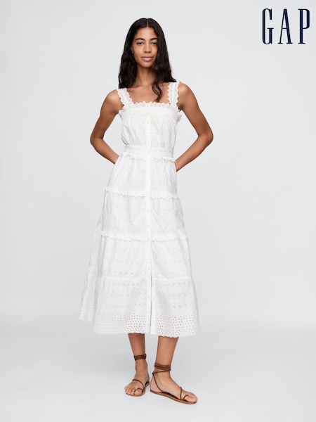 Gap White DÔEN Eyelet Maxi Dress (W22519) | €253