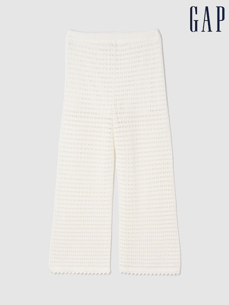 Gap White 100% Cotton Crochet Ankle Trousers (W22540) | €52