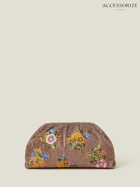 Accessorize Hand Beaded Floral Clutch Bag (W22569) | 70 €