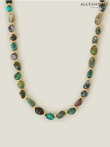 Accessorize 14ct Plated Stone Beaded Necklace (W22571) | 179 LEI