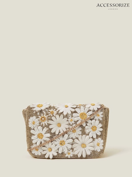 Accessorize Hand Beaded 3D Floral Crossbody Bag (W22576) | 64 €