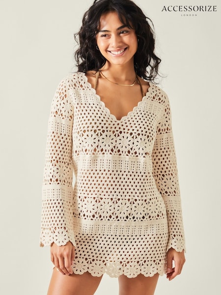 Accessorize Crochet Long Sleeve Cover-up (W22577) | €79