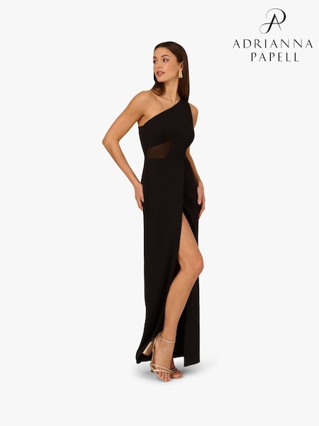 Adrianna by Adrianna Papell Knit Crepe Long Black Dress (W22599) | 13,758 UAH