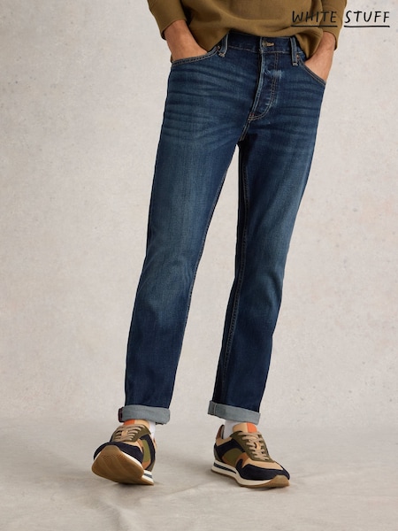 White Stuff Light Blue Eastwood Zip Fly Straight Jeans (W22601) | ₪315