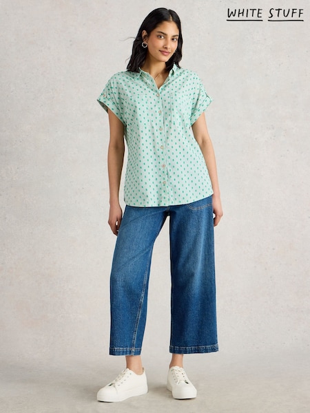 White Stuff Green Ellie 100% Organic Cotton Shirt (W22628) | ₪258