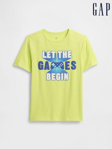 Gap Yellow Game Graphic Short Sleeve T-Shirt (4-13yrs) (W22677) | €13