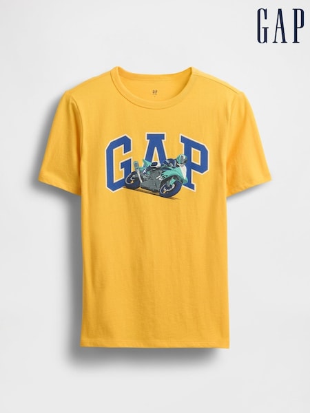Gap Yellow Graphic Short Sleeve Crew Neck T-Shirt (W22679) | €13