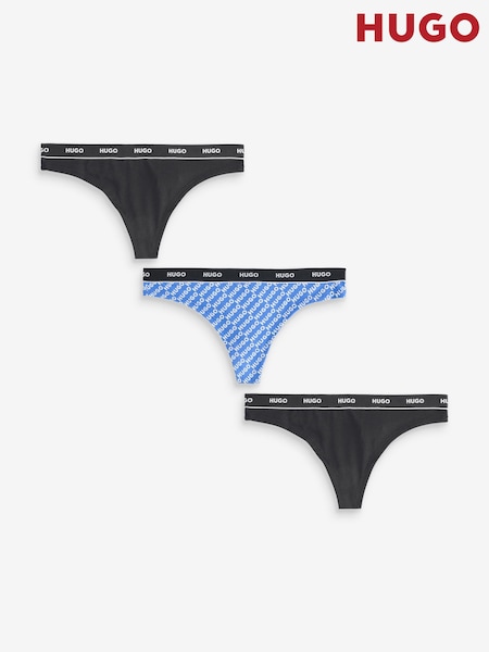 HUGO Logo Waistband Thongs 3 Pack (W22722) | R$ 445