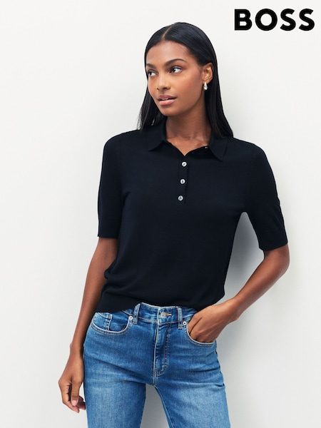 BOSS Black Fidenka Knit Polo Shirt (W22723) | AED926
