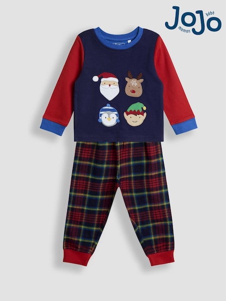 JoJo Maman Bébé Navy Christmas Christmas Printed Jersey Pyjamas (W22743) | €30