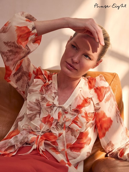 Phase Eight Orange Ivana Printed Blouse (W22763) | 5,347 UAH