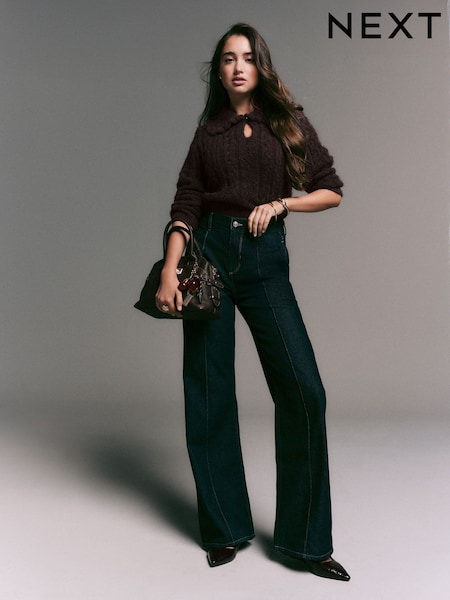 Rinse Blue Seam Front Straight Leg Jeans (W22787) | €45