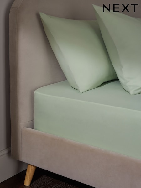 Sage Green Non Iron Simply Soft Fitted Sheet (W22808) | kr88 - kr206