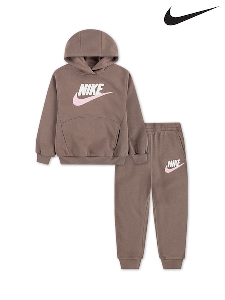 Nike Brown Little Kids Club Chenille Fleece Overhead Hoodie and Joggers Set (W22893) | €80