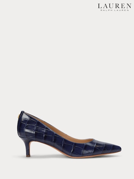 Lauren Ralph Lauren Blue Adrienne Leather Court Heel Shoes (W22902) | € 196