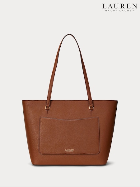 Lauren Ralph Lauren Karly Leather Brown Tote Bag (W22906) | €330
