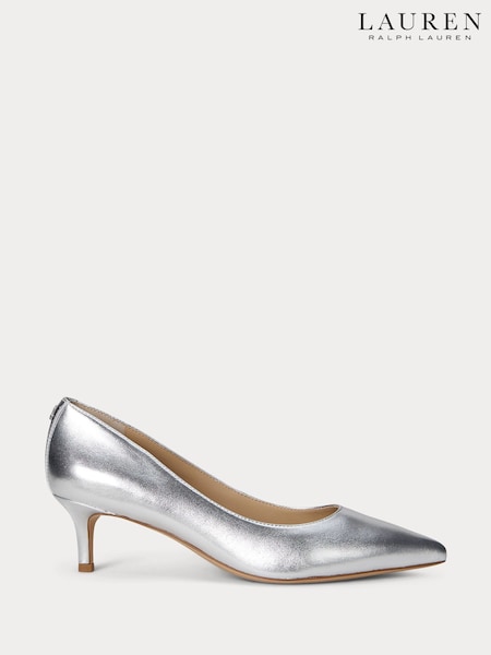 Lauren Ralph Lauren Silver Adrienne Leather Court Heel Shoes (W22908) | €185