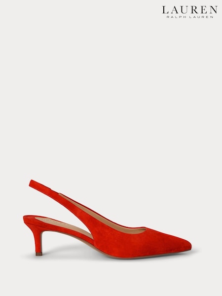 Lauren Ralph Lauren Red Lolah II Slingback Leather Heeled Shoes (W22936) | € 217