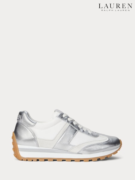Lauren Ralph Lauren Dani Contrast Panel Suede White Trainers (W22946) | € 209
