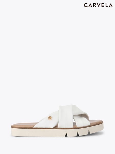 Carvela Comfort Gold Vita Cross Strap Sandals (W23024) | ₪498
