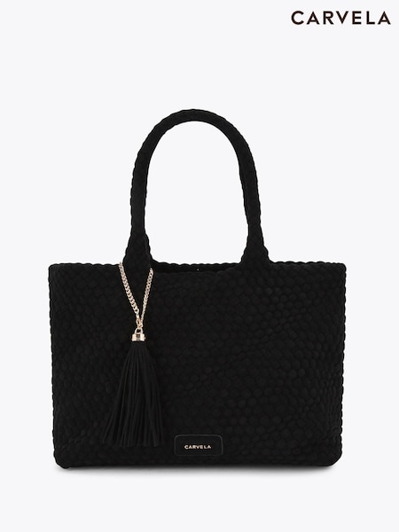 Carvela Black Verona Weave Tote Bag (W23028) | 688 QAR