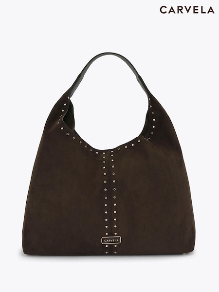 Brown - Carvela Cinzia Studded Shoulder Bag (W23034) | 197 €