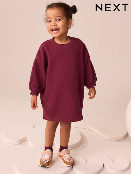 Burgundy Relaxed Sweat Dress (3mths-7yrs) (W23055) | €14 - €17