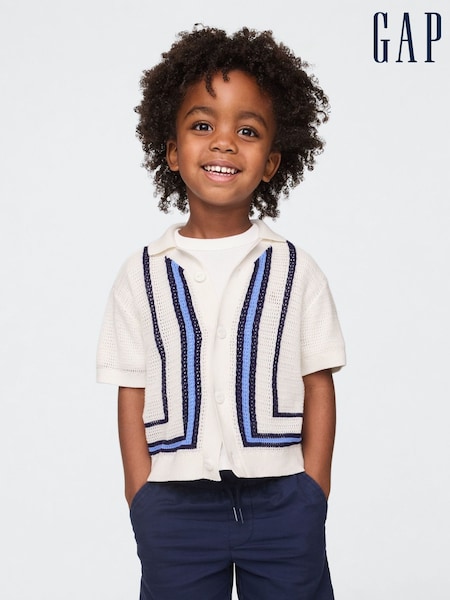 Gap White Crochet Knit Shirt (W23058) | €29