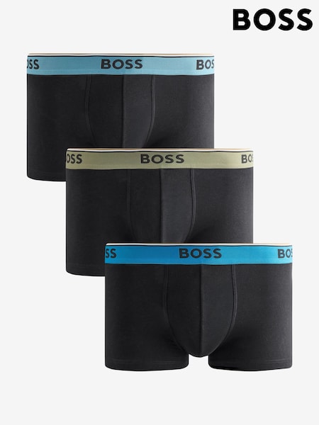 Preto/azul - BOSS Power Logo Trunks 3 Pack (W23156) | R$ 415