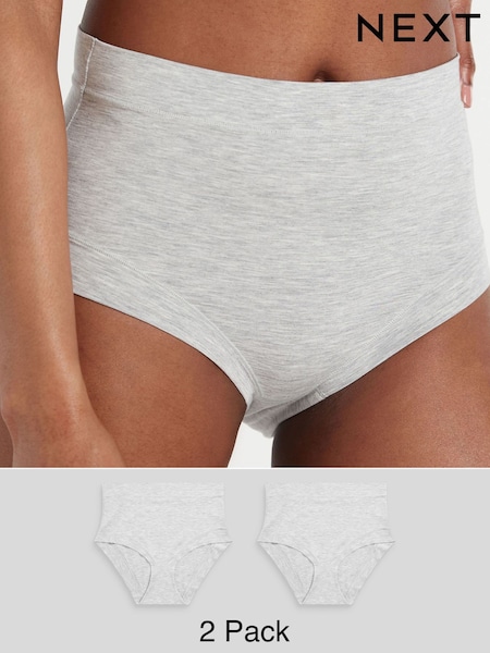 Grey High Waist Ultimate Comfort Knickers 2 Pack (W23205) | €16