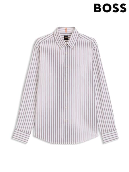 BOSS White Regular Fit Ricoplus Shirt (W23220) | €131