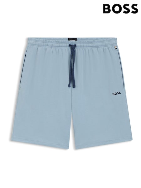 BOSS Blue Regular Fit Logo Stretch Shorts (W23226) | R$ 385