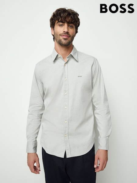 BOSS Grey Regular Fit Relegant Shirt (W23228) | SGD 208