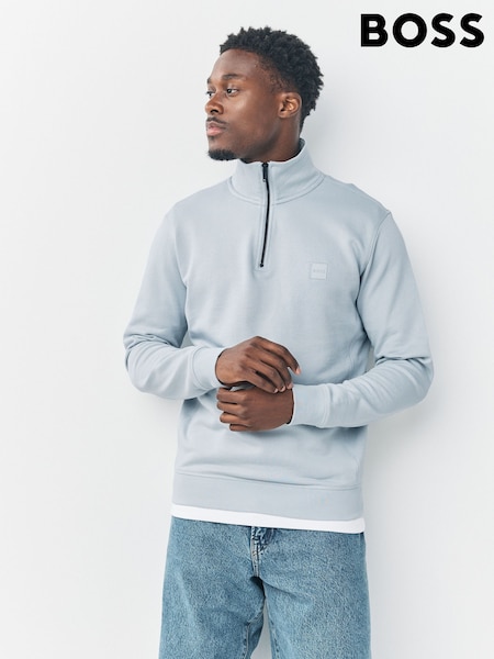 BOSS Blue Chrome Zetrust Quarter Zip Sweat Top (W23239) | €164
