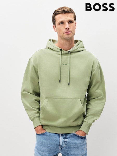 zelena - BOSS Regular Fit Logo Hoodie (W23241) | € 183
