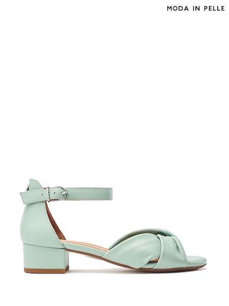 Moda in Pelle Macadamia Low Heel Ankle Strap Leather Sandals (W23527) | ₪448