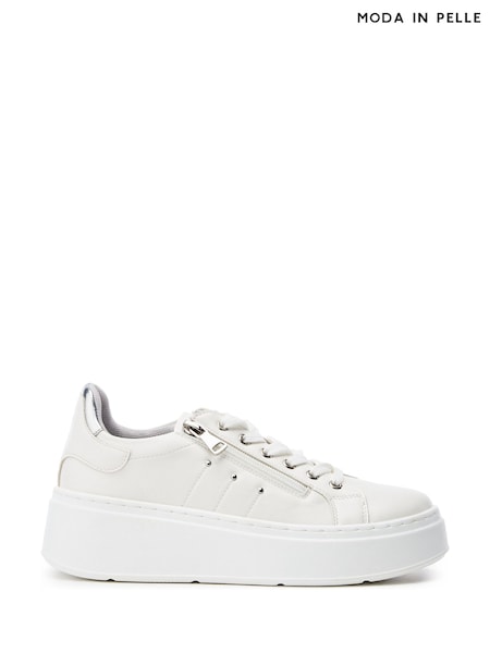 Moda in Pelle Beni Chunky Lace Up White Trainers (W23533) | €65