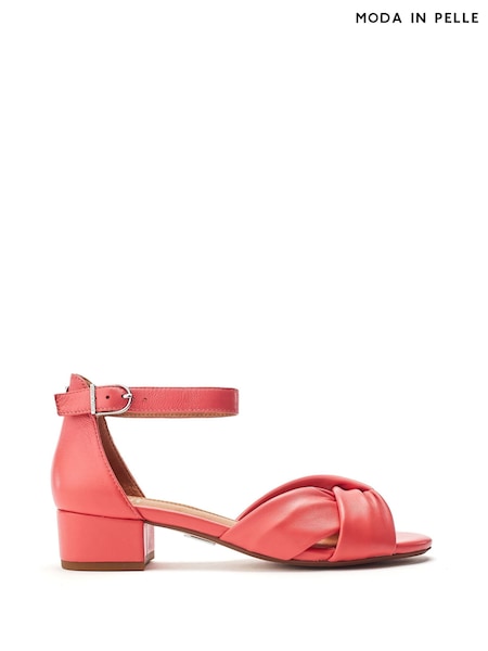 Moda in Pelle Macadamia Low Heel Ankle Strap Leather Sandals (W23544) | ₪448