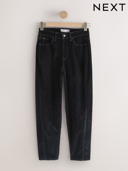 Black Hourglass N. Premium Flocked Comfort Stretch Denim Barrel Jeans (W23562) | €54