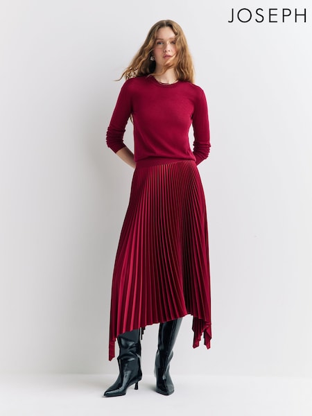 Joseph Grey Ade Knit Weave Plisse Skirt (W23614) | €467