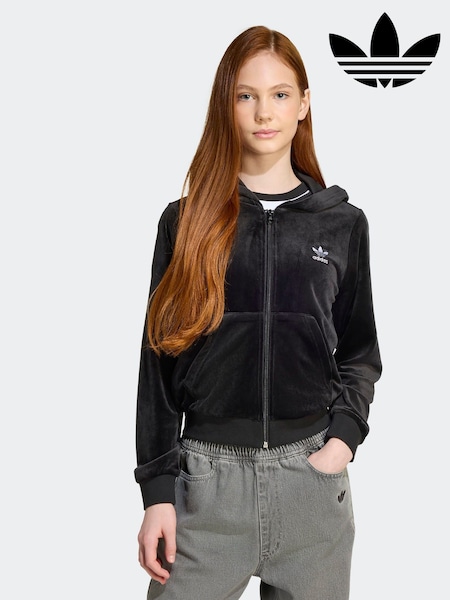 adidas Originals Black Velour Zip Hoodie Kids (W23643) | €43