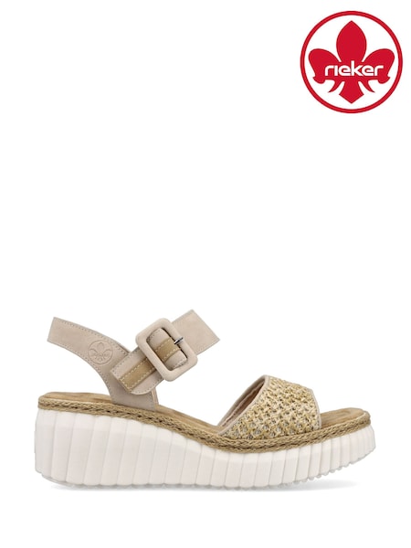 Rieker Womens Cream Hook & Loop Shoes (W23652) | 499 LEI