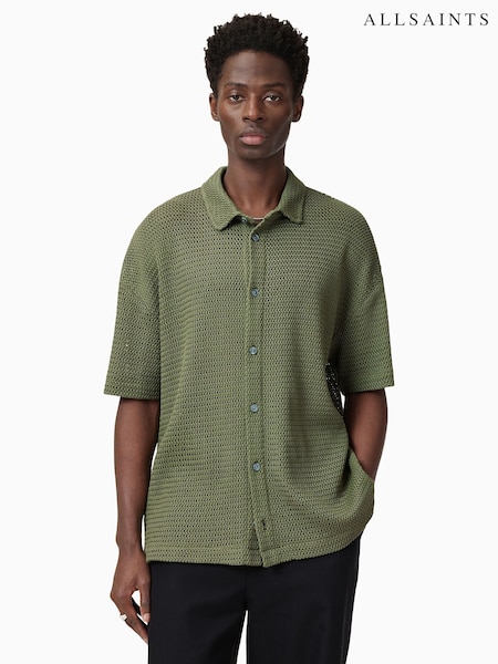 AllSaints Green Munroe Short Sleeve Shirt (W23662) | €142